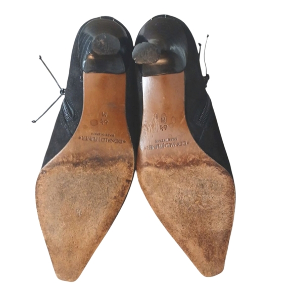 Donald J. Pliner Black Heeled Boots with Suede Finish - Picture 10 of 12